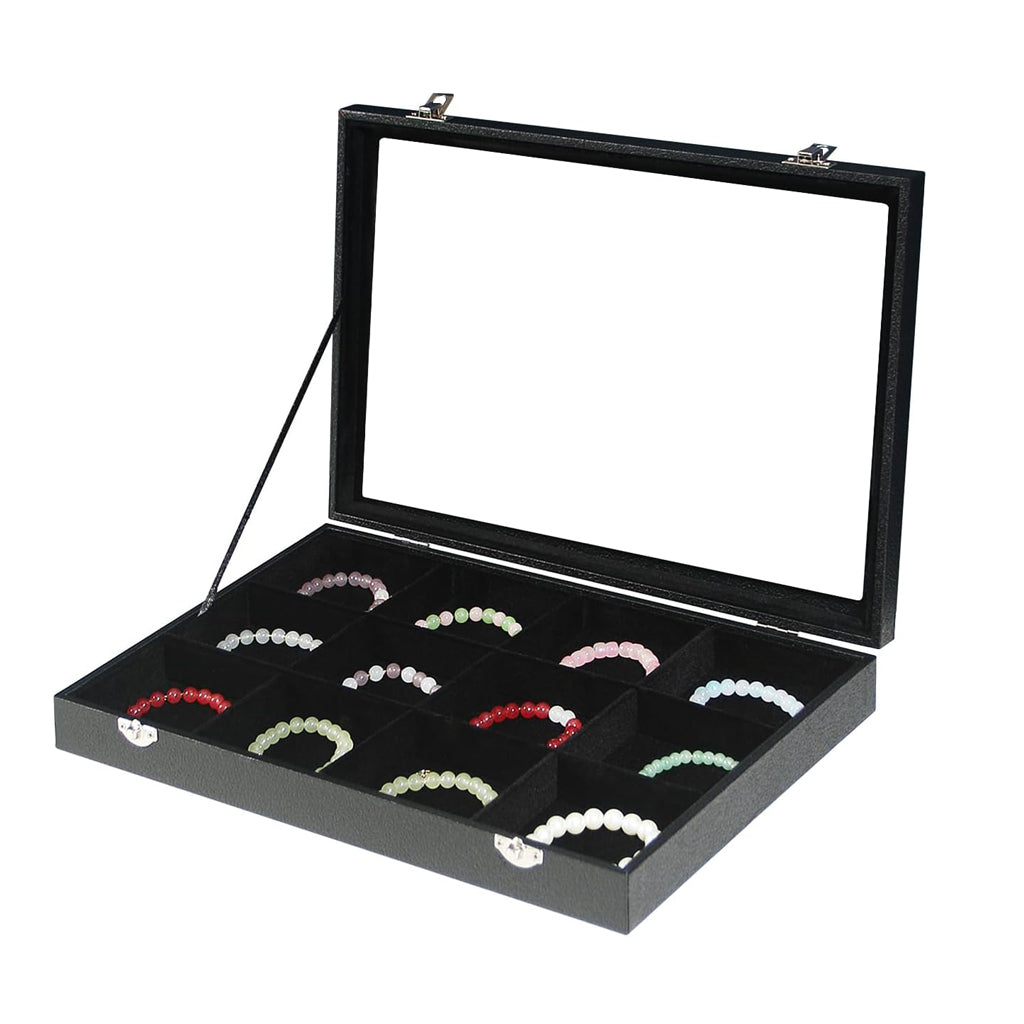 Black Velvet 12 Grids Bracelet Bangle Box