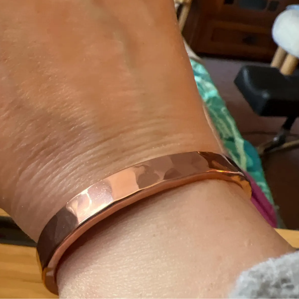 Handmade Solid Copper Hammered Cuff Bracelet,