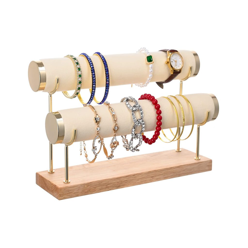 Two Tier Bracelet Stand Bangle Display Holder with T-bar