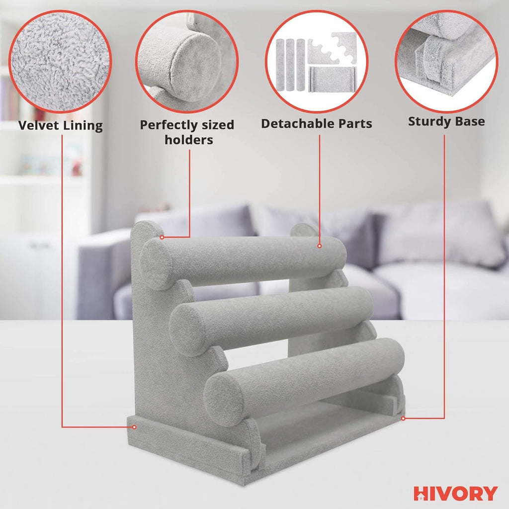 3 Tier Bracelet Holder Stand Gray