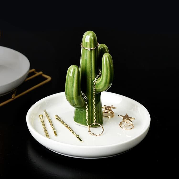 Set of 2 Aloe and Cactus Ring Holder Dish