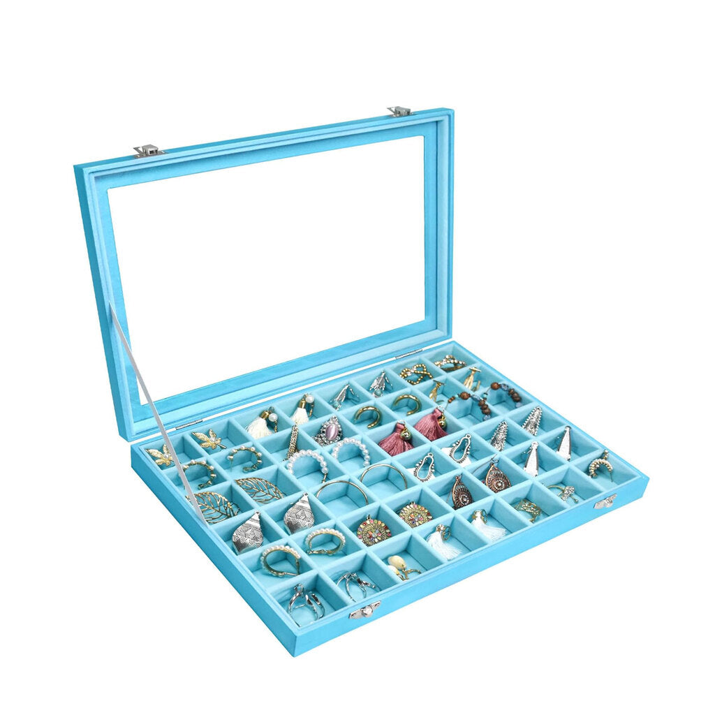 48 Grid Earring Organizer Tray with Clear Lid