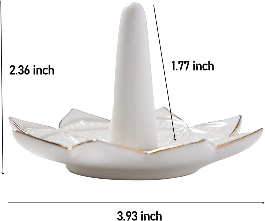 Ceramic Ring Holder for Jewelry White Ring Dish