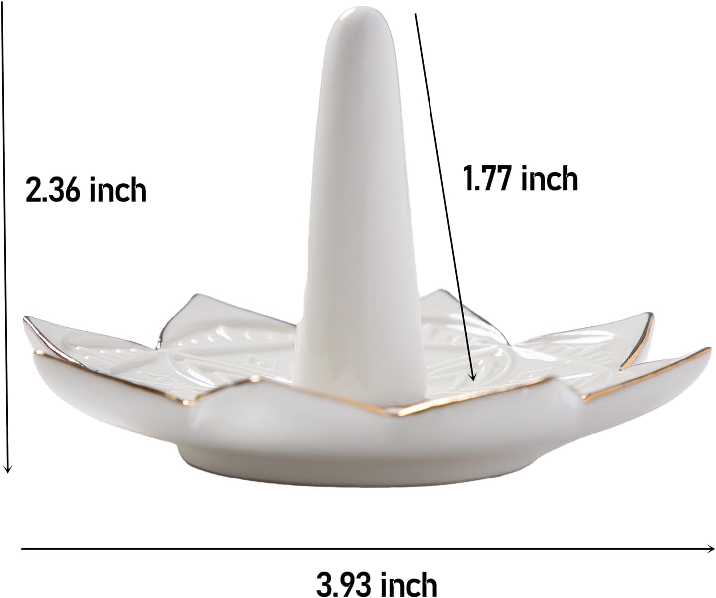 Ceramic Ring Holder for Jewelry White Ring Dish