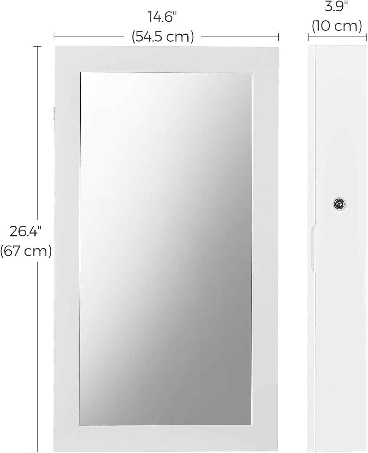 Lockable Jewelry Cabinet Armoire with Mirror