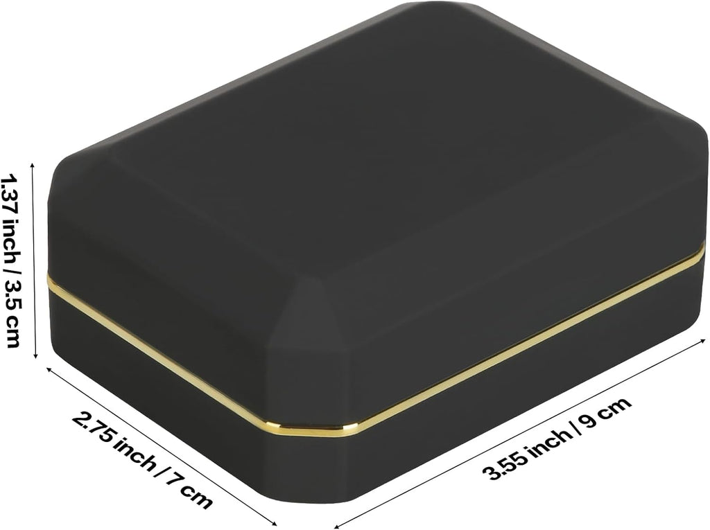 Pendant Necklace Gift Box with LED Light - Black