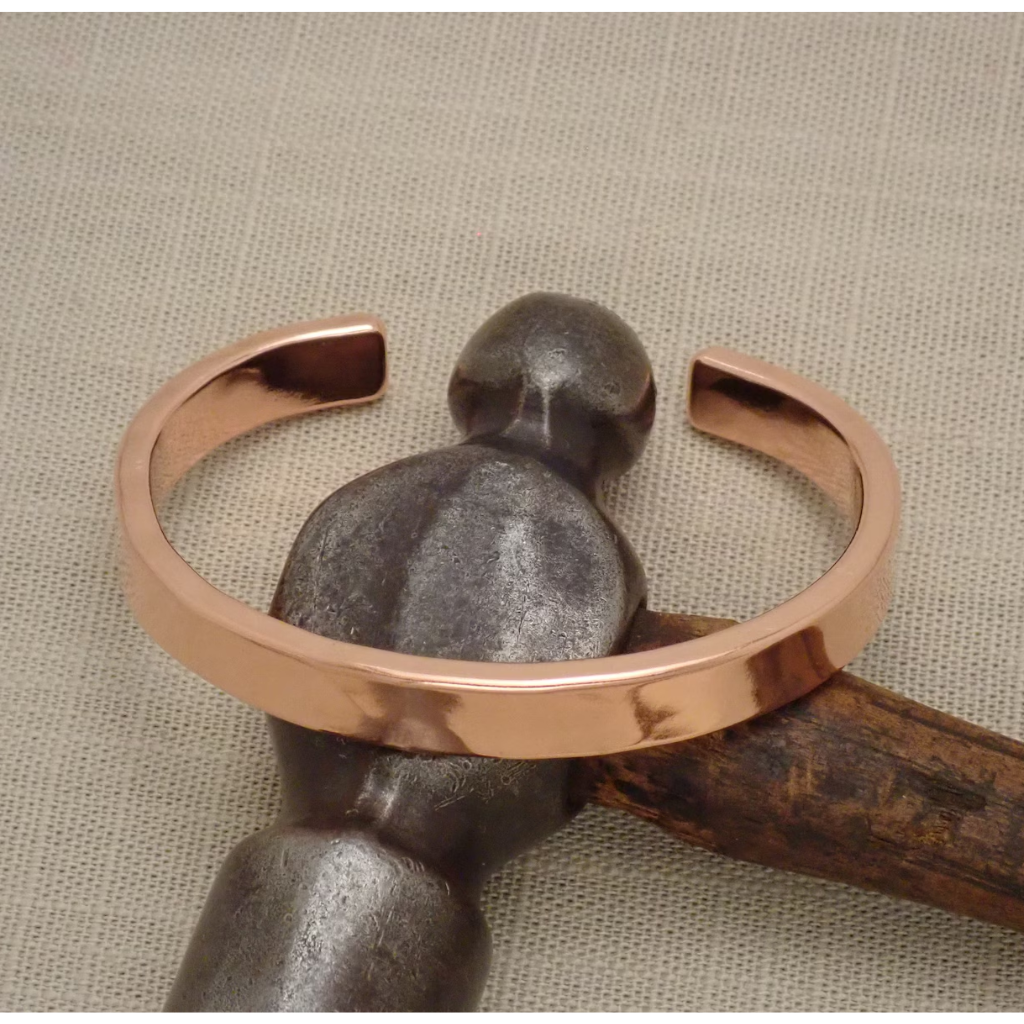 Handmade Solid Copper Hammered Cuff Bracelet,