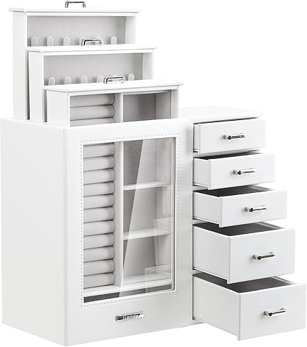 Large Jewelry Box/Organizer/Case with Glass Window