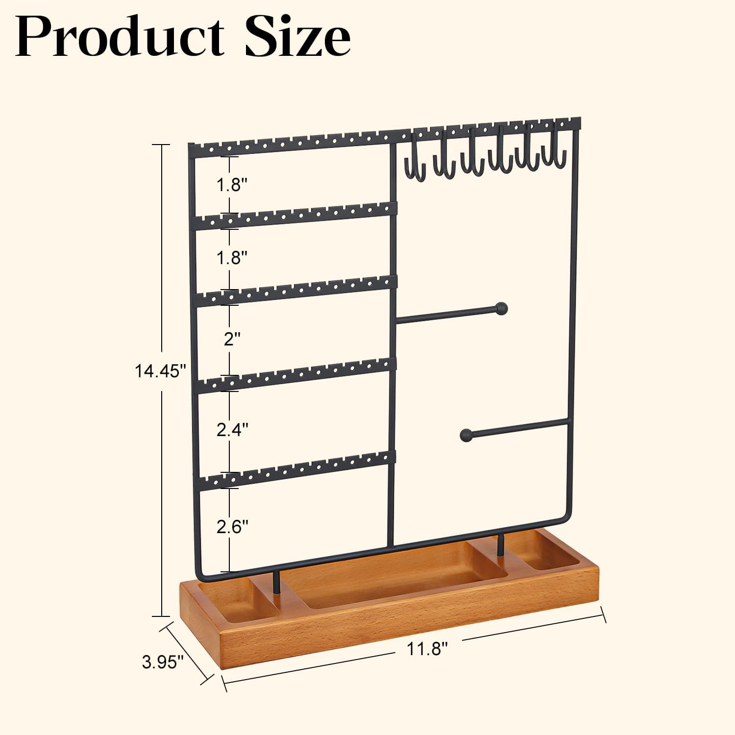 Jewelry Display with Earring Necklace Bracelet Holder