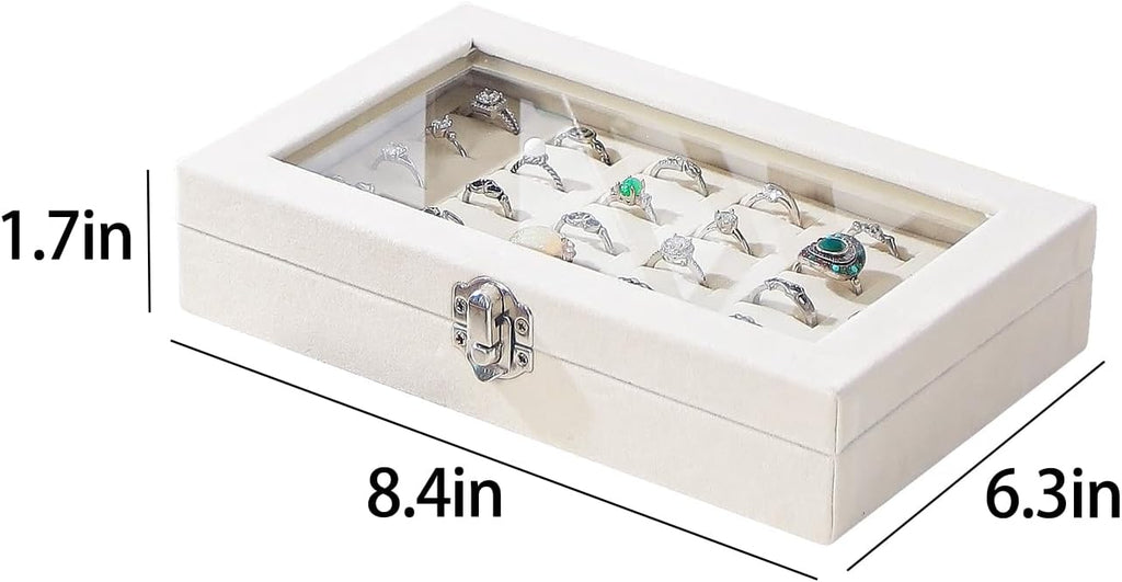 30 Slots Ring Storage Box with Clear lid