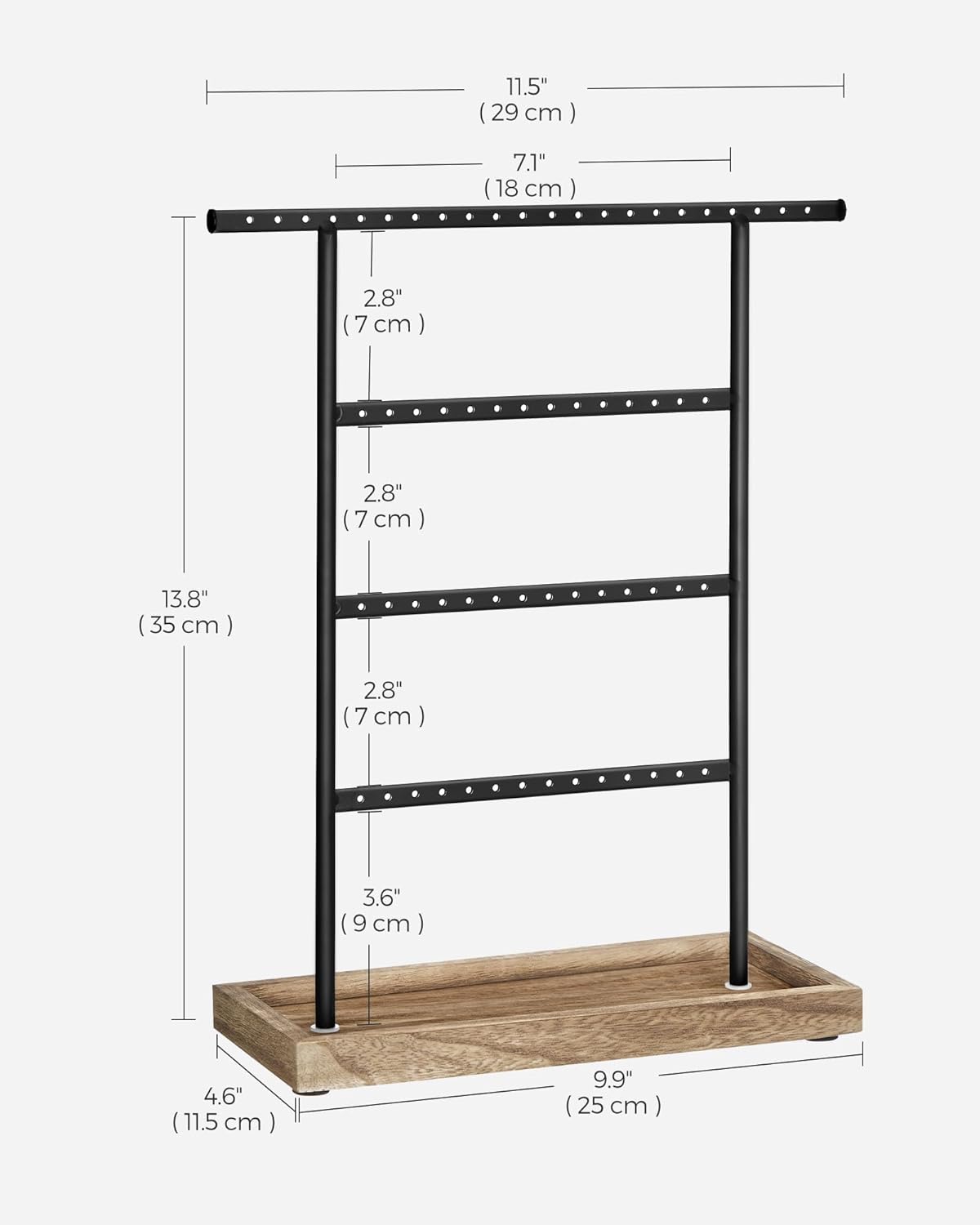 4-Tier Earring Holder Organizer Stand