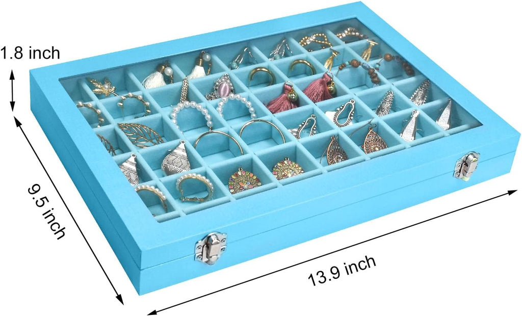 48 Grid Earring Organizer Tray with Clear Lid
