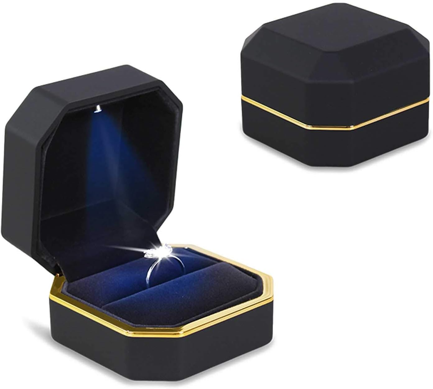 Engagement Wedding Luxury Ring Box with LED Light