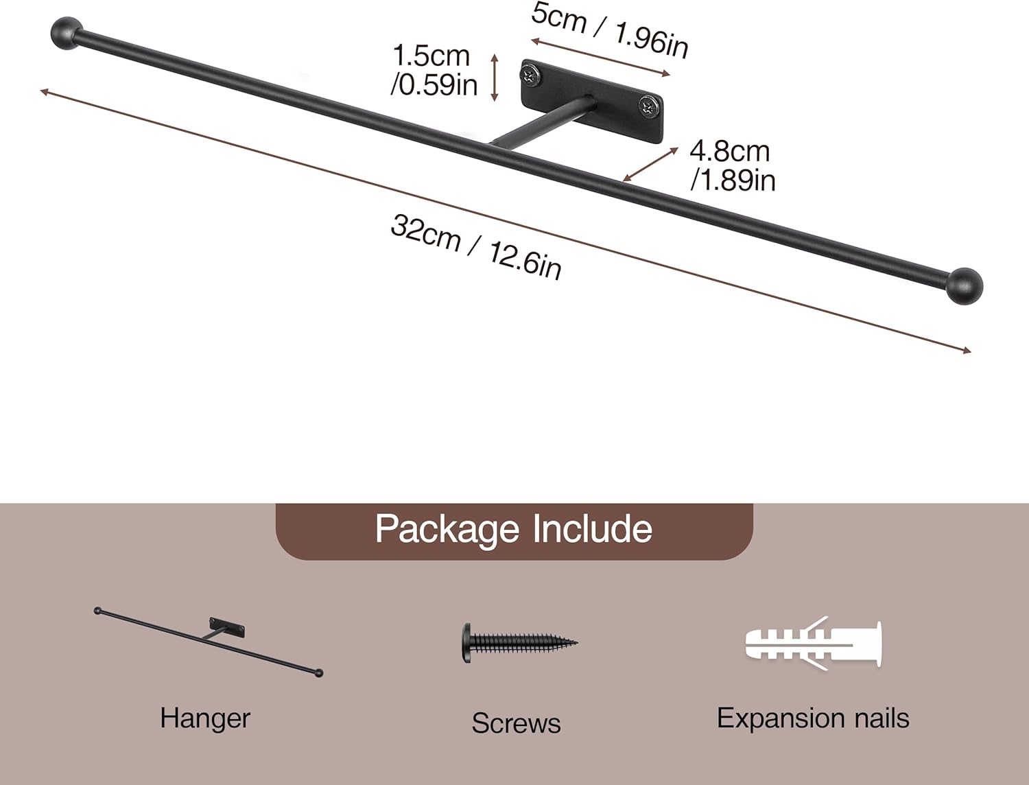 13.7'' Set of 2 Metal Wall hanging Jewelry Organizer