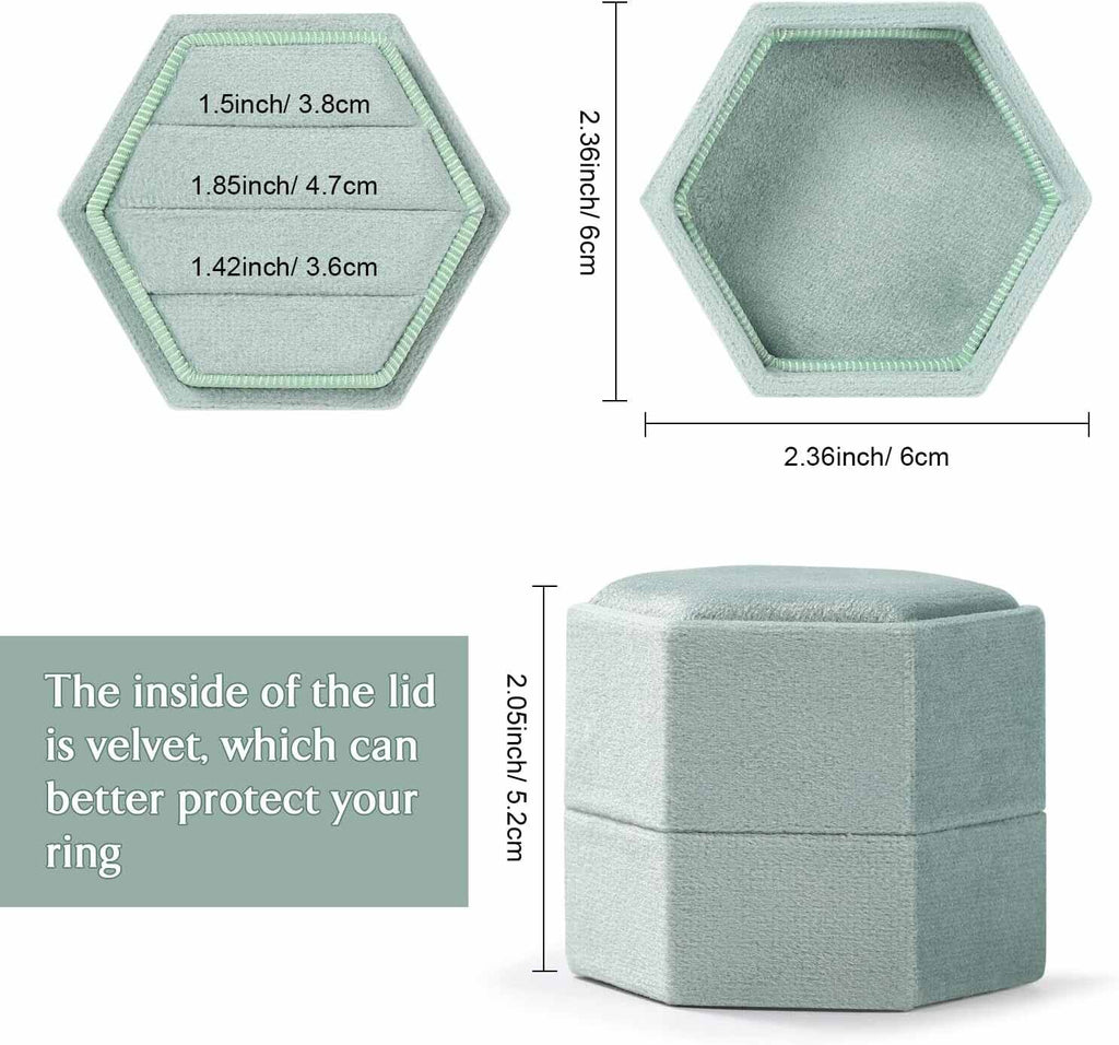 3 Slots Hexagon Ring Gift Box Wedding Ring Box