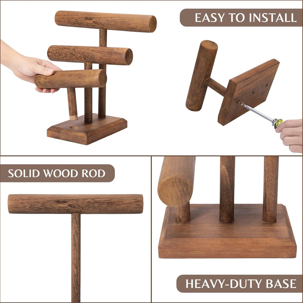 3-Tier Bracelet Holder Stand Display Wood
