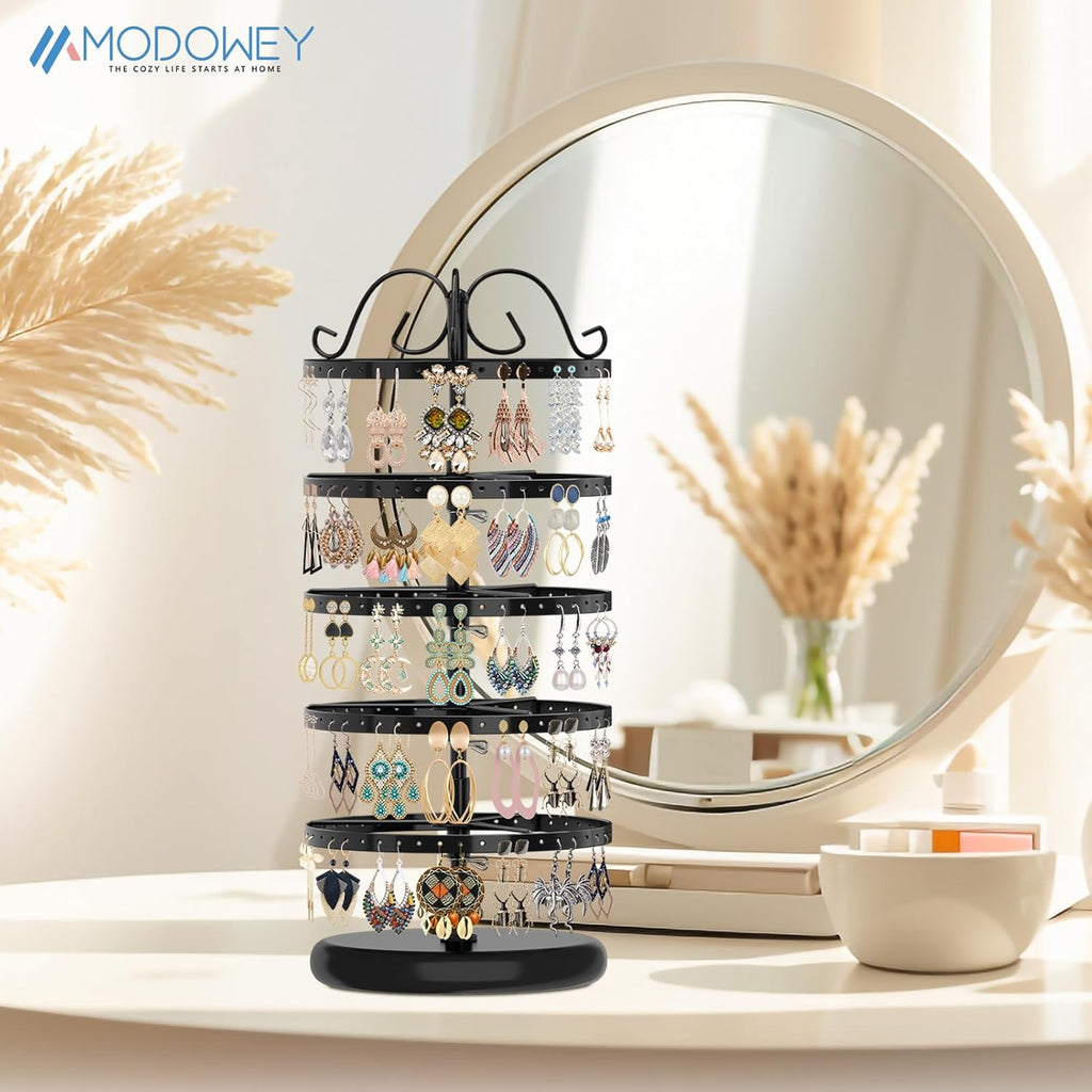 5 Tiers Metal Rotating Earring Holder Organizer