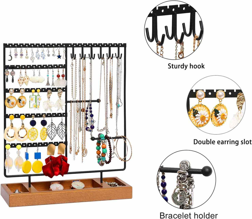 Jewelry Display with Earring Necklace Bracelet Holder