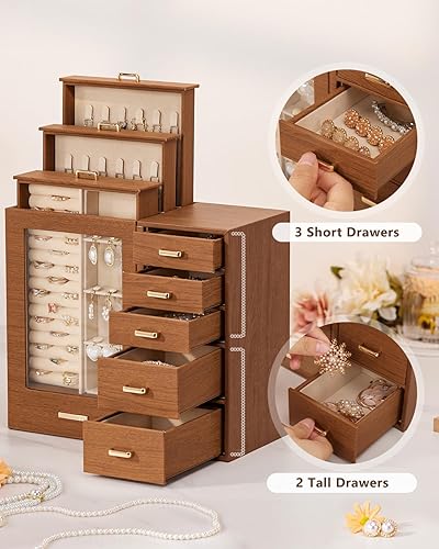Large Jewelry Box/Organizer/Case with Glass Window