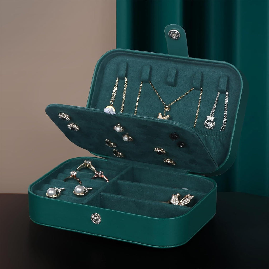 PU Leather Small Jewelry Organizer for Women Girls