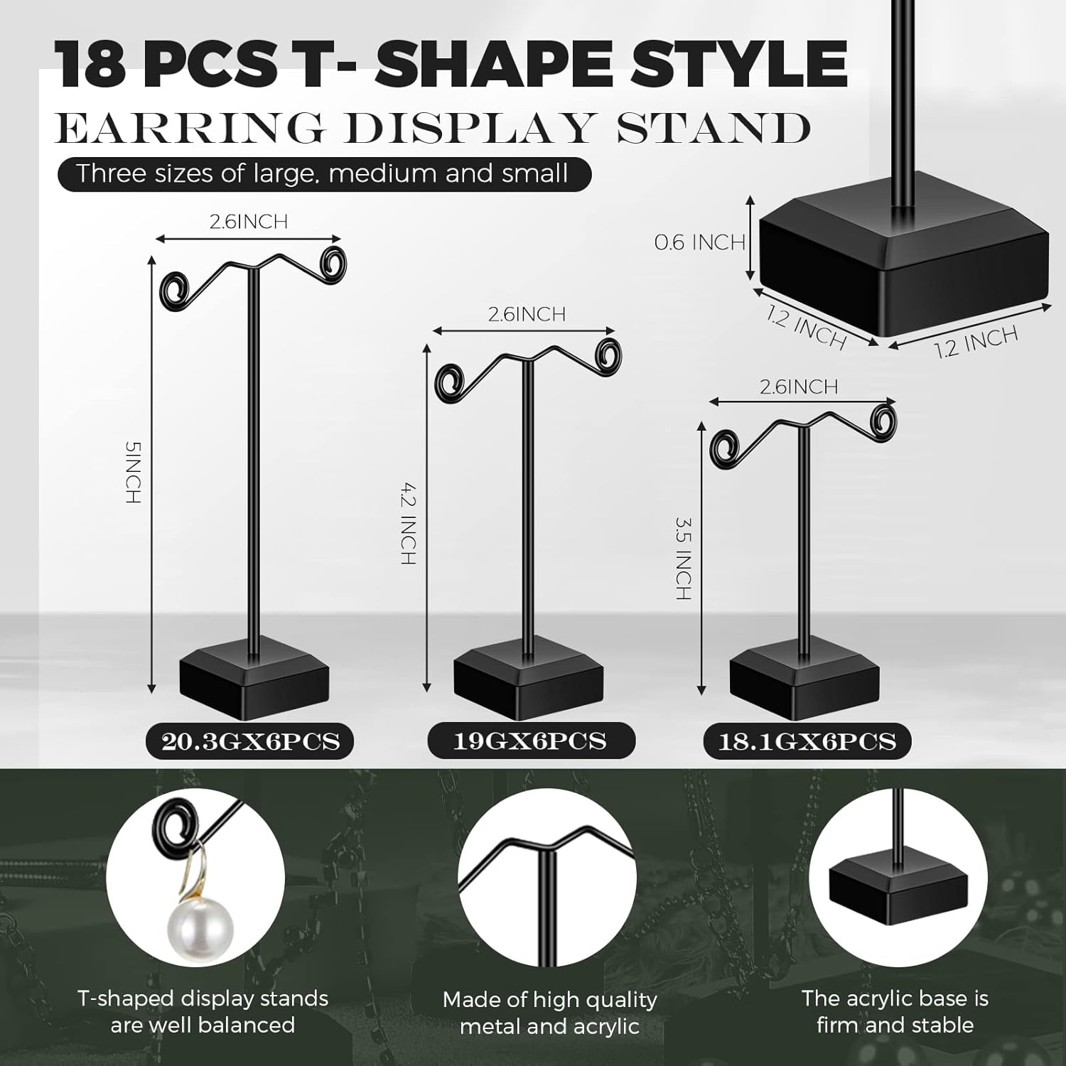 18 Pcs Metal Earring Holder Display Stand