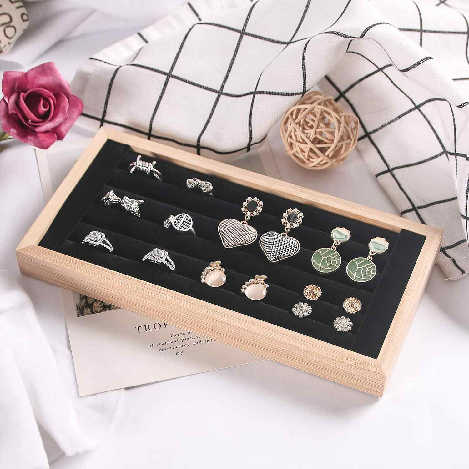 Bamboo Ring Holder, Ring Display Stand for Selling