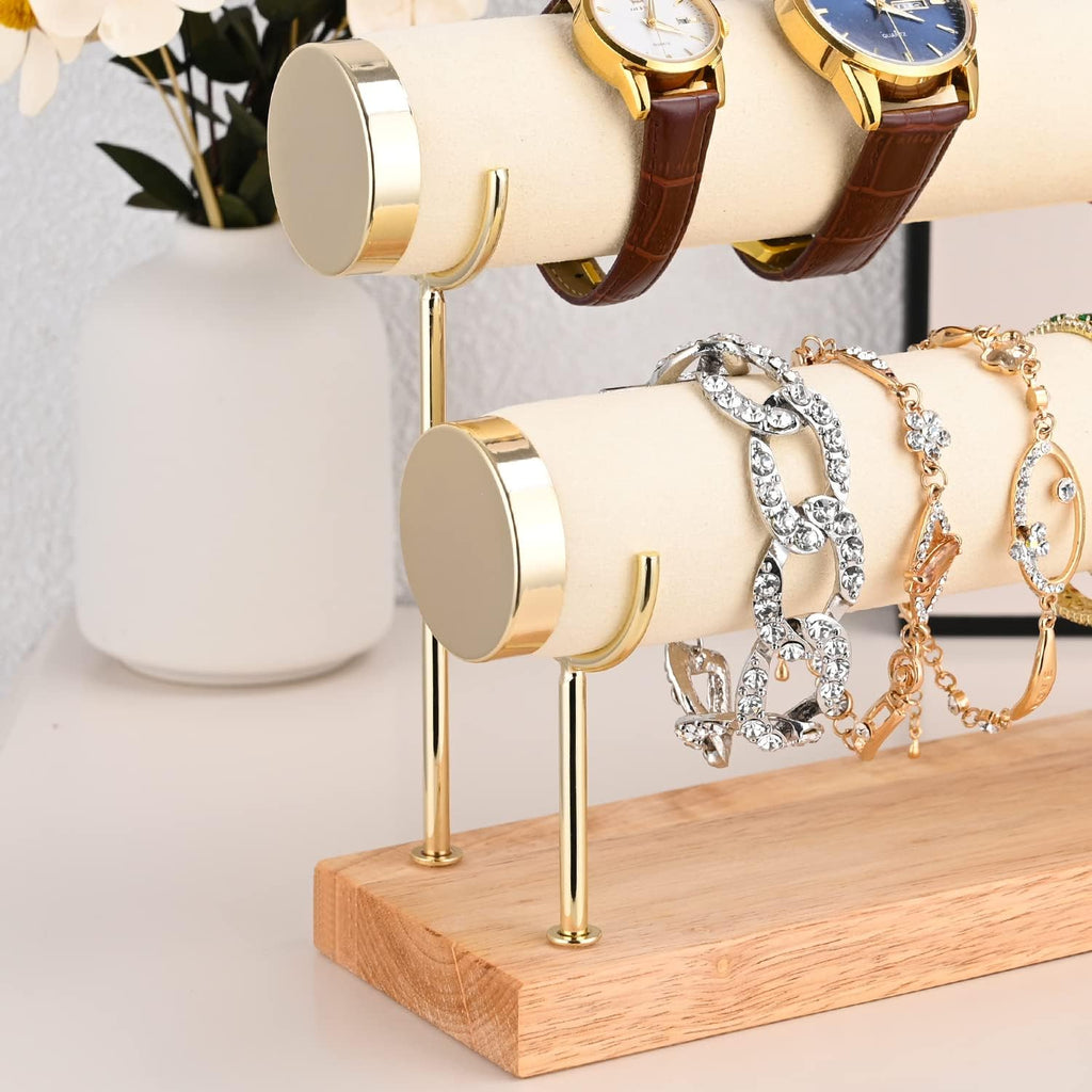 Two Tier Bracelet Stand Bangle Display Holder with T-bar