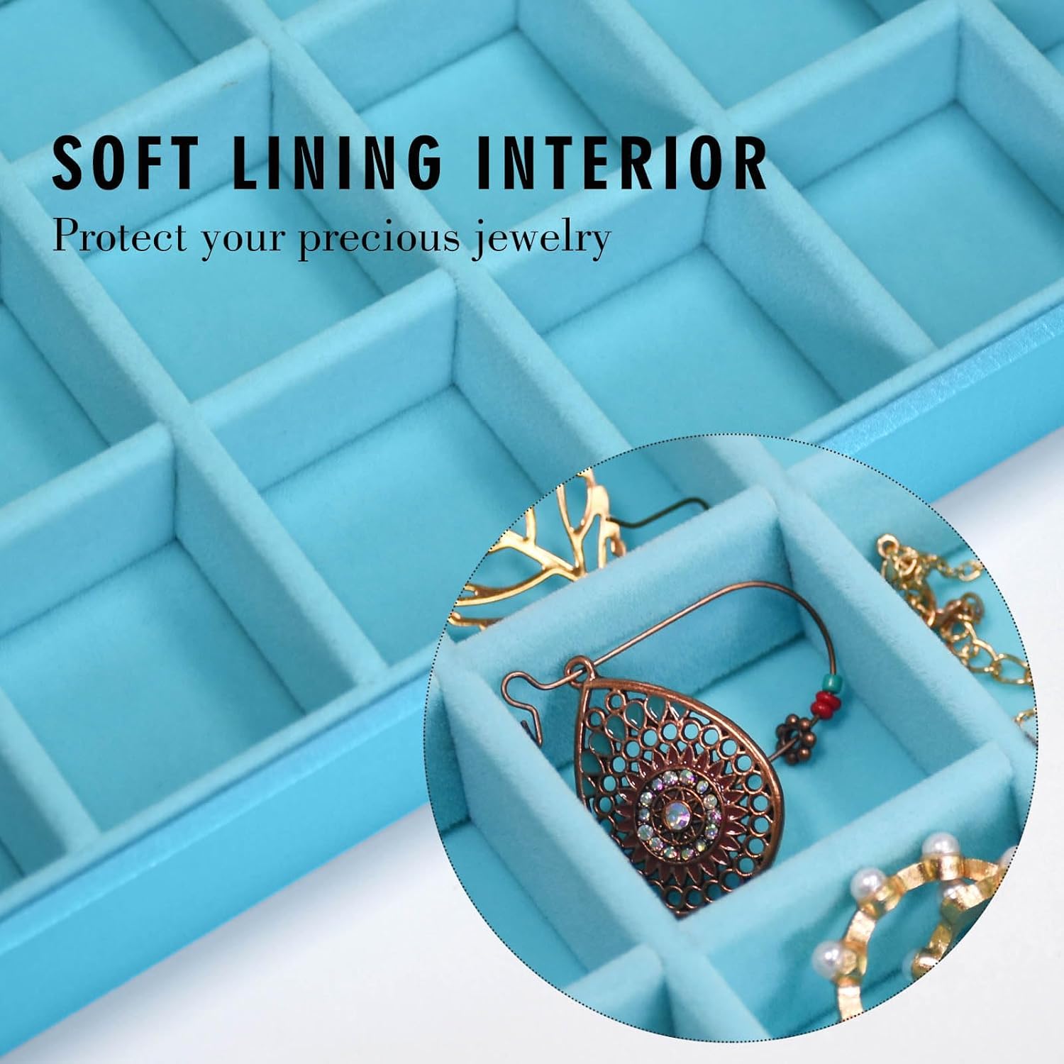 48 Grid Earring Organizer Tray with Clear Lid