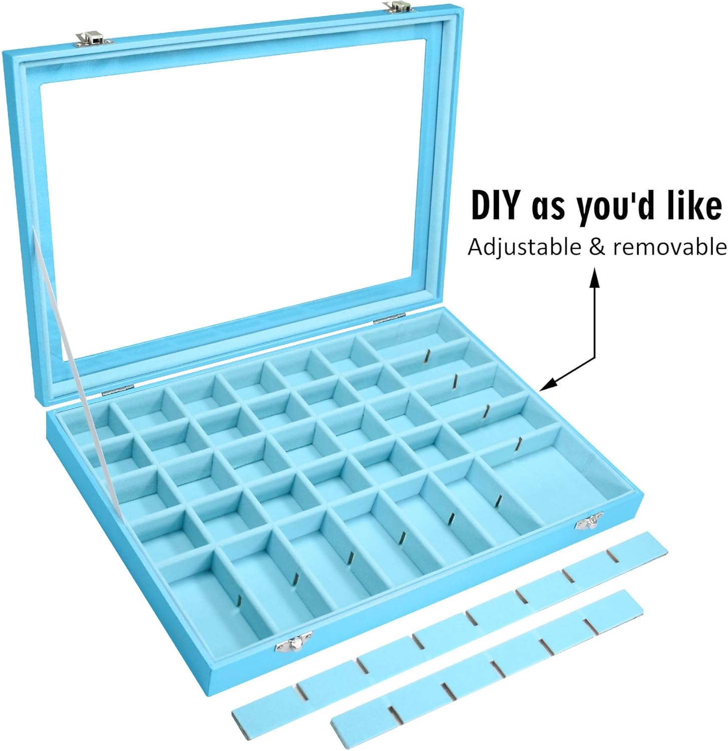 48 Grid Earring Organizer Tray with Clear Lid