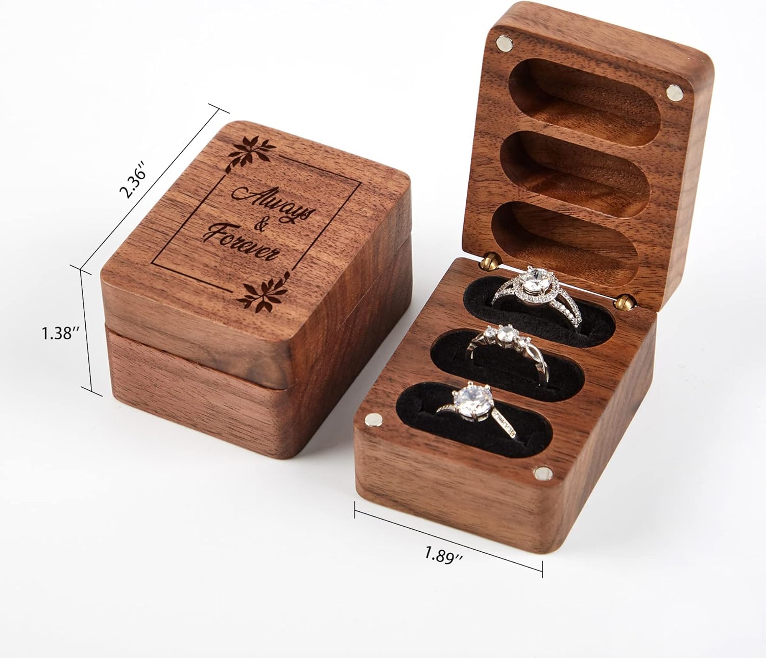 Wooden Ring Box for Wedding Ceremony Ring Bearer Box