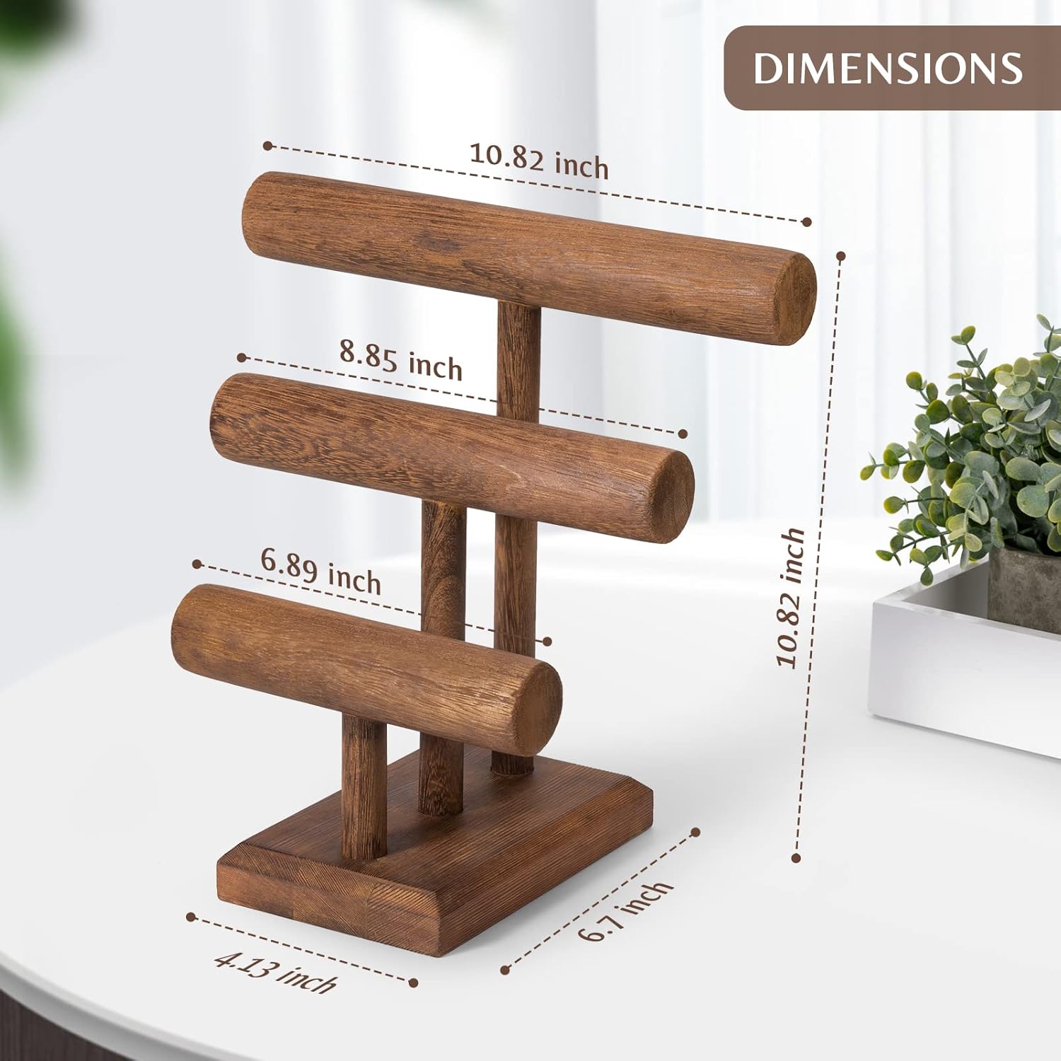 3-Tier Bracelet Holder Stand Display Wood