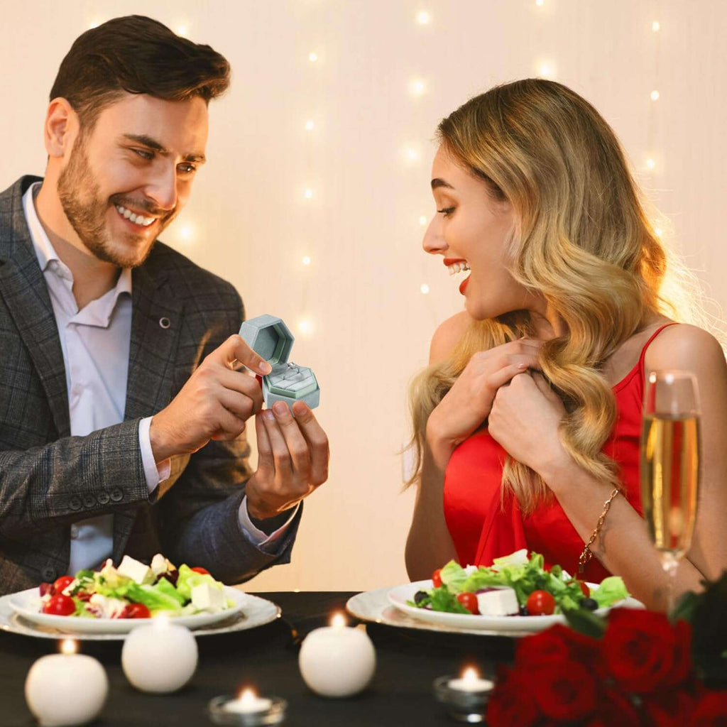 Velvet Ring Box Storage 3 Slots  for Wedding