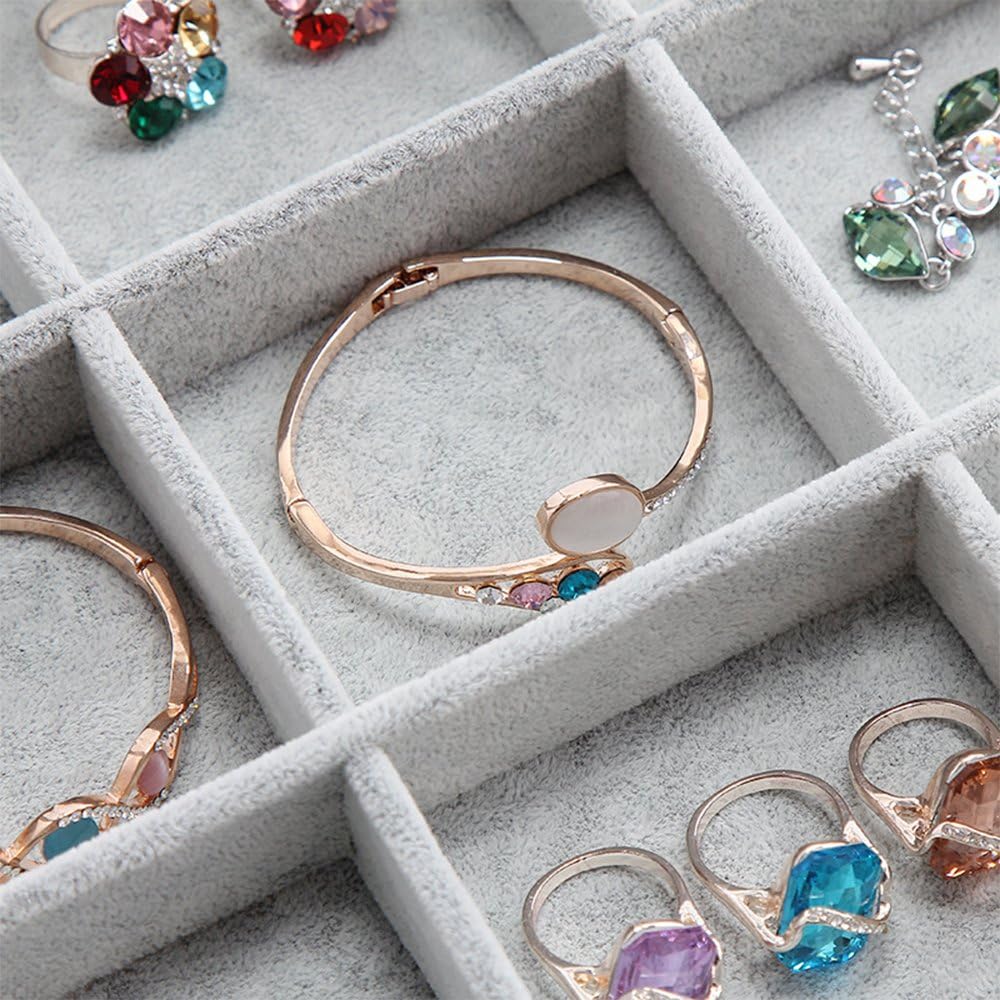 12 Grid Bracelet Organizer Tray with Clear Lid