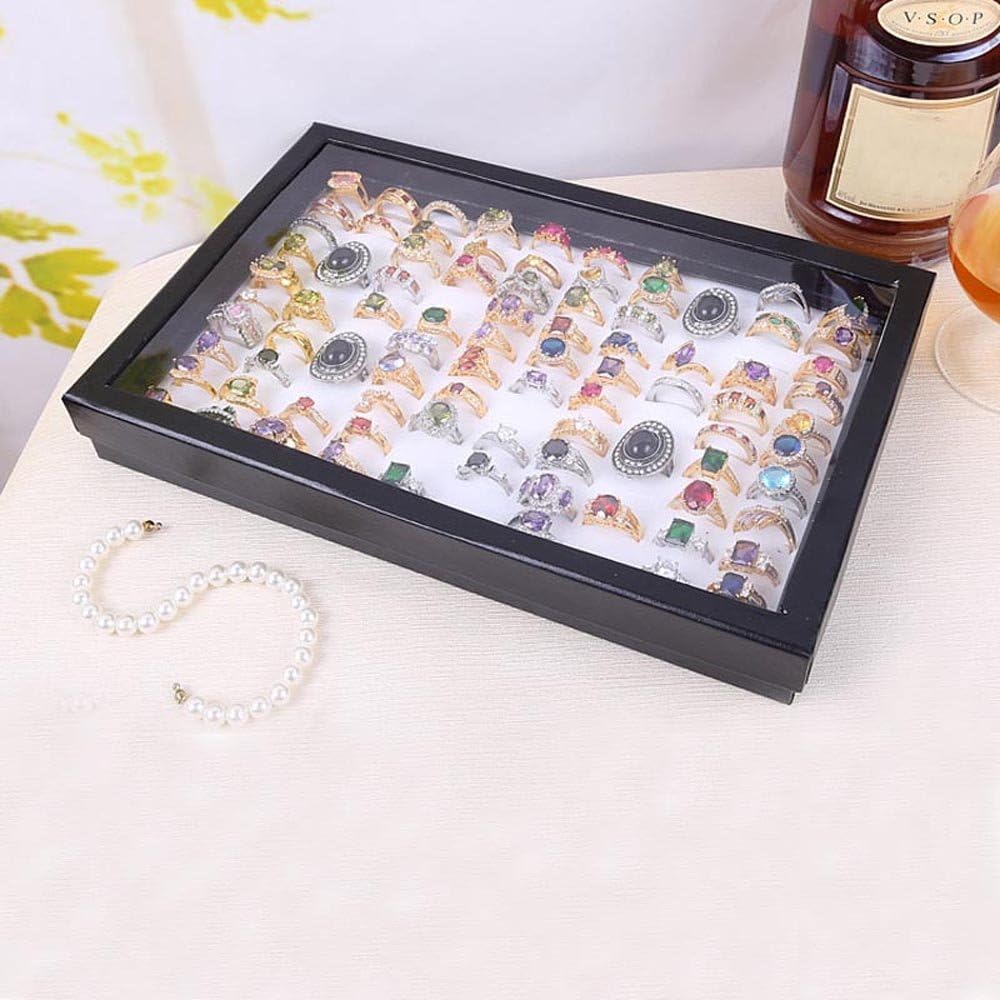Rings Display Tray Velvet 100 Slot Case