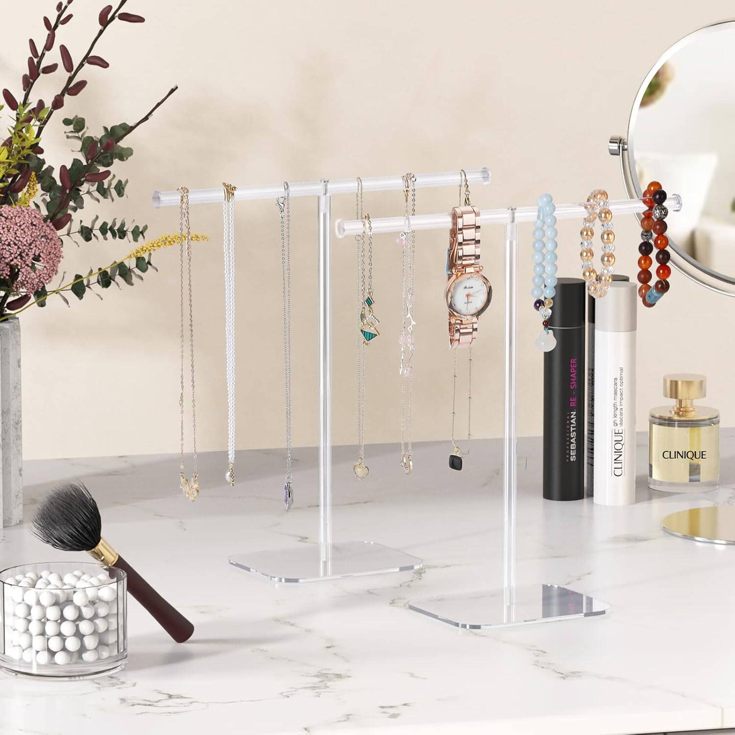 2 Pcs Acrylic Necklace Holder Stand