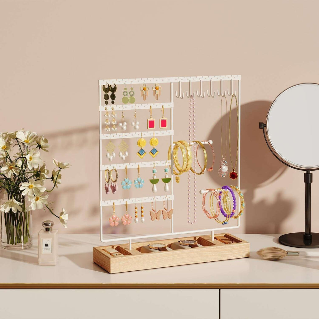 Jewelry Display with Earring Necklace Bracelet Holder