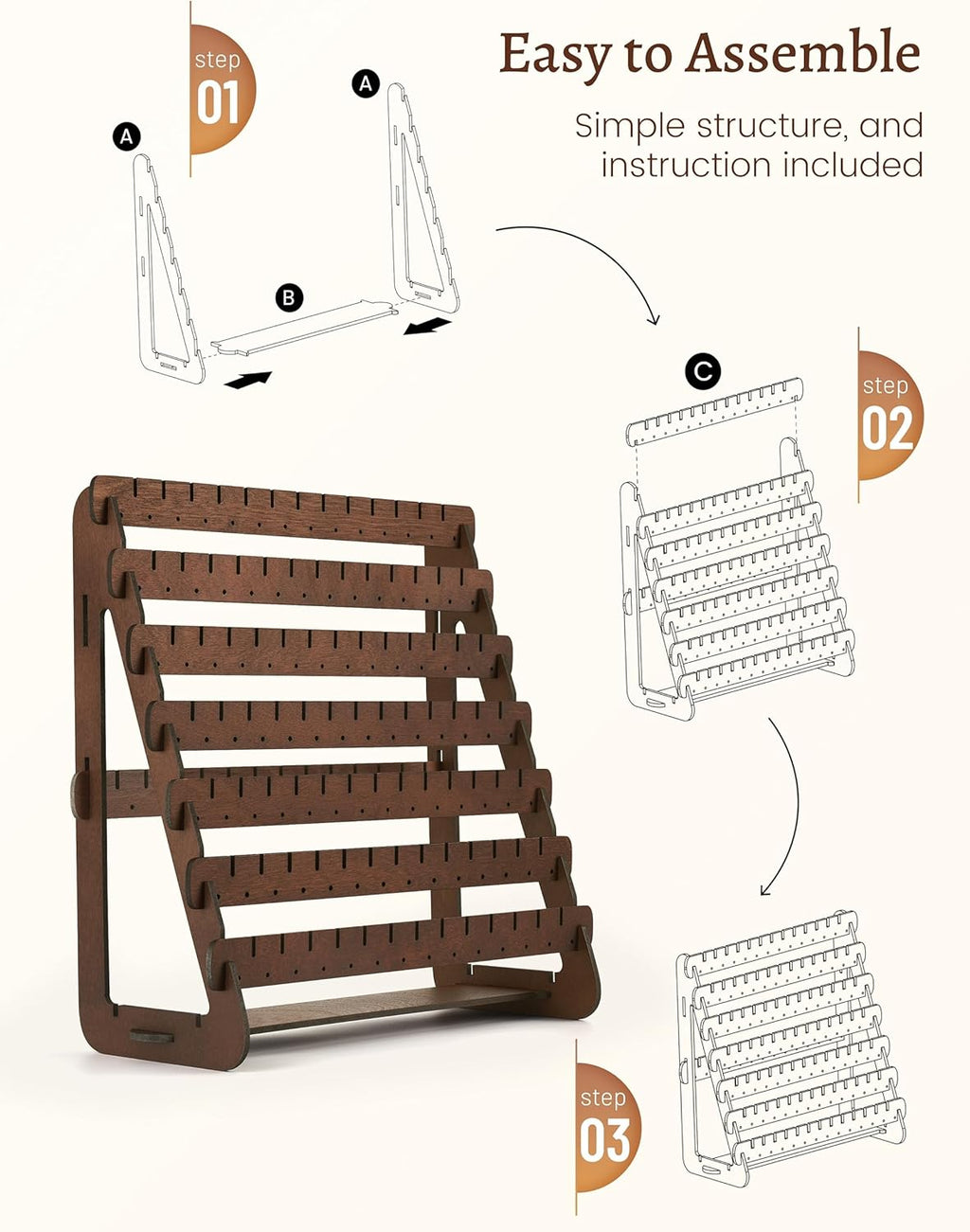 Wood Earring Stand Organizer Stud Earrings