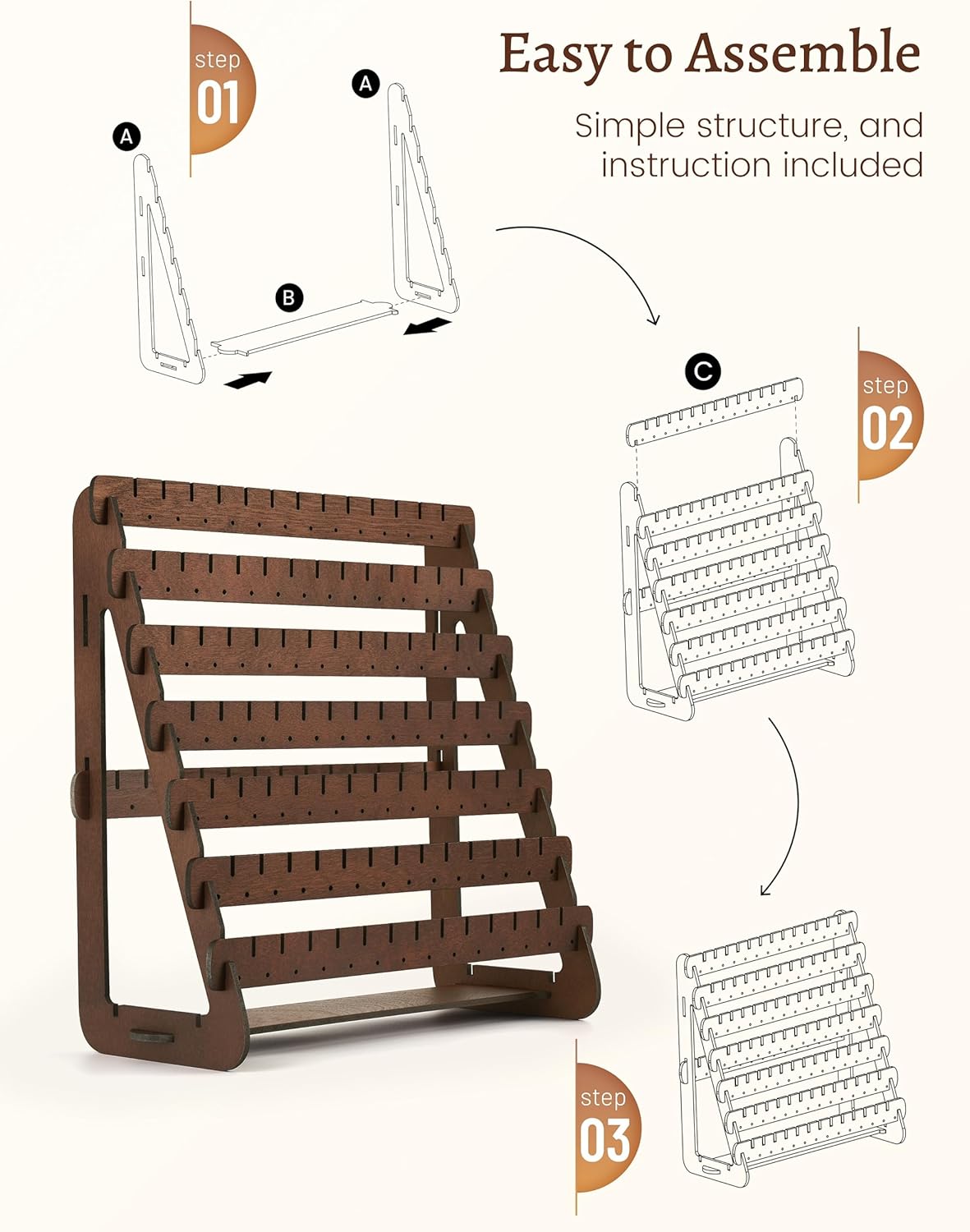 Wood Earring Stand Organizer Stud Earrings