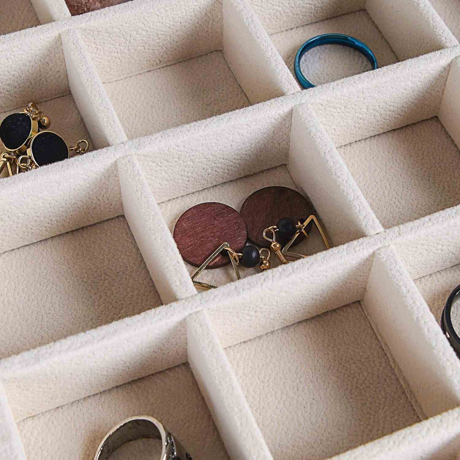 50 Slots Double Layer Earring Organizer Box