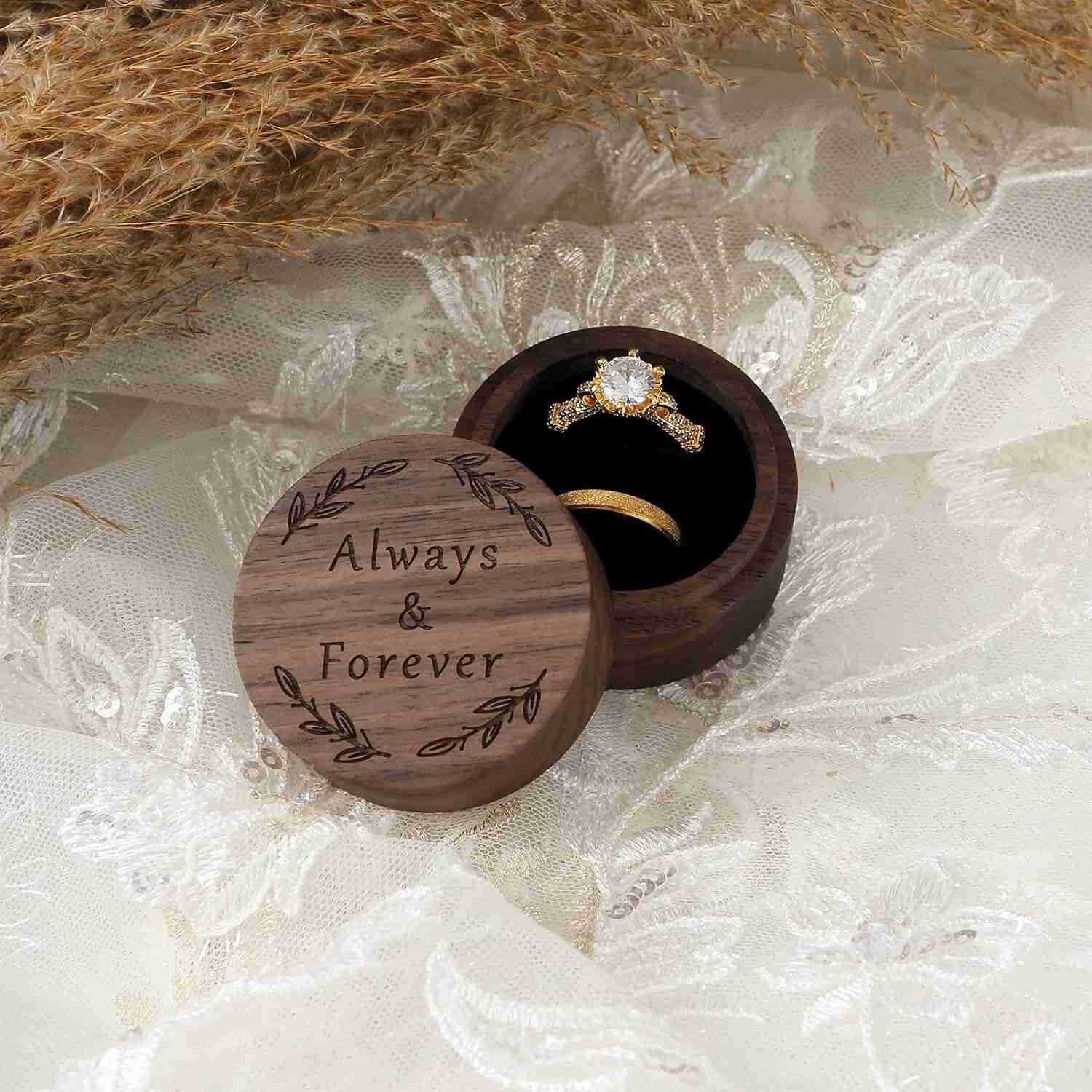 Handcrafted Wooden Ring Box for Weddings