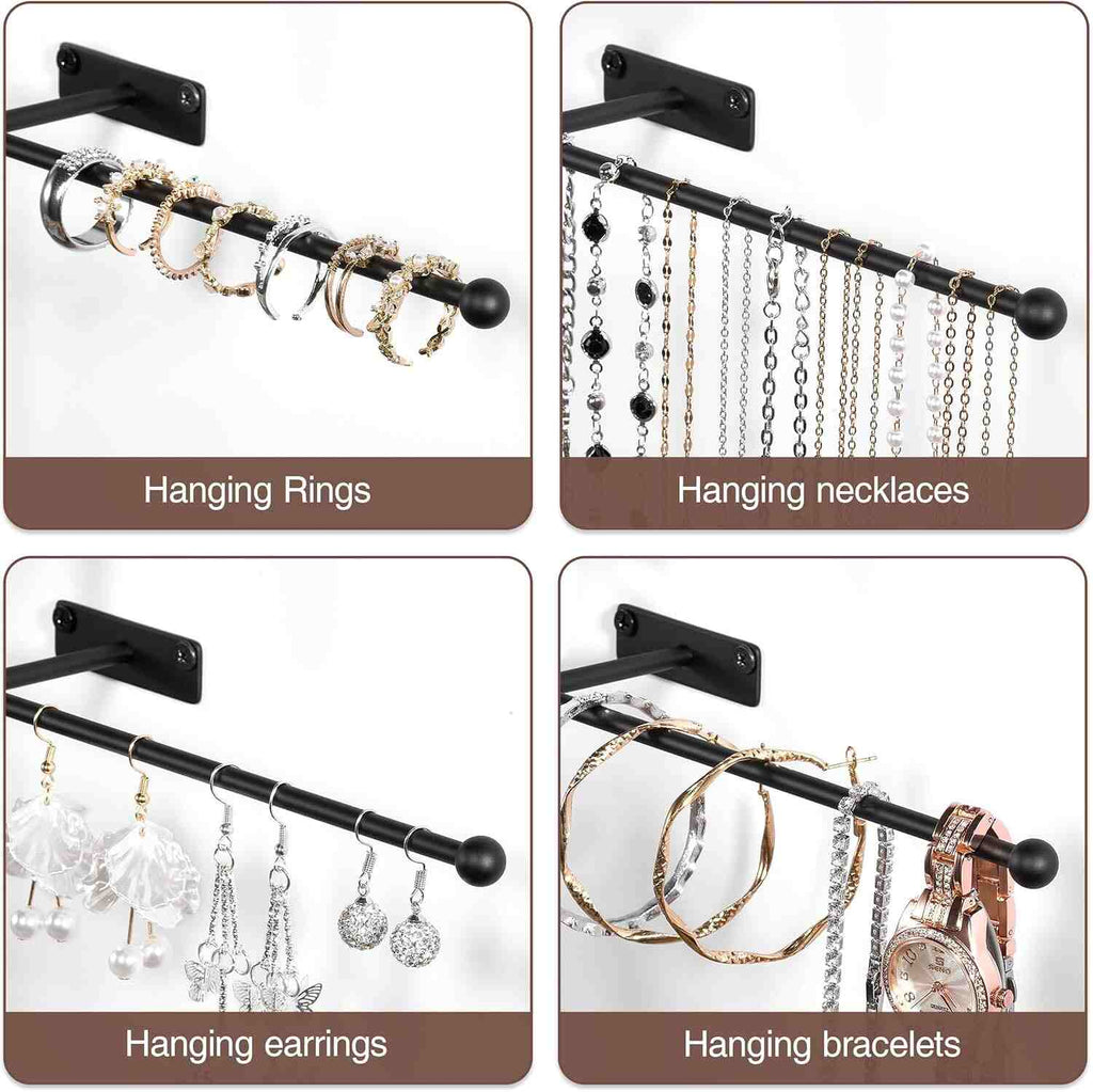 13.7'' Set of 2 Metal Wall hanging Jewelry Organizer