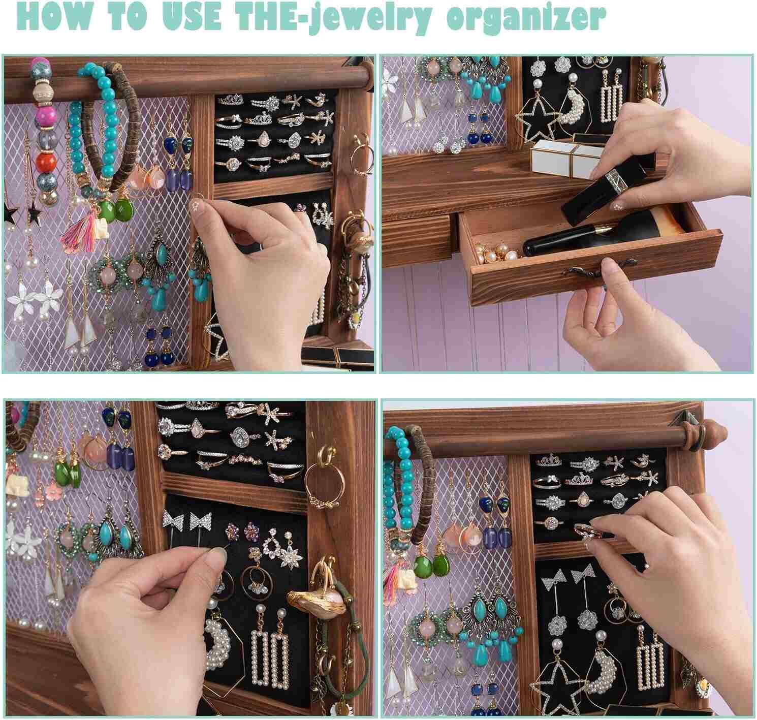Wall Mounted Jewelry Hanger Display Rack