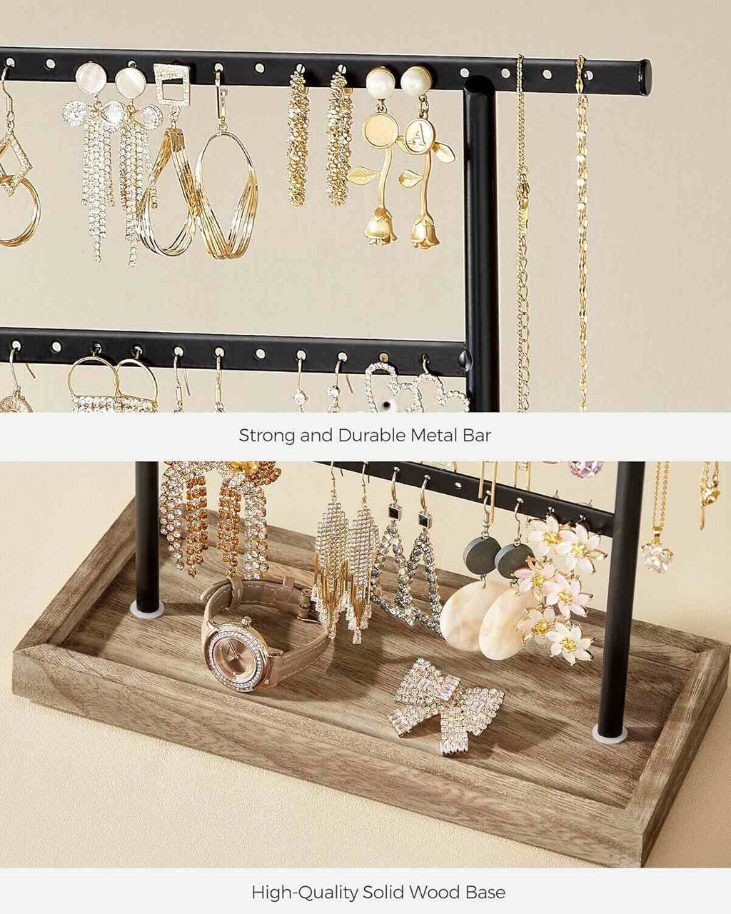 4-Tier Earring Holder Organizer Stand