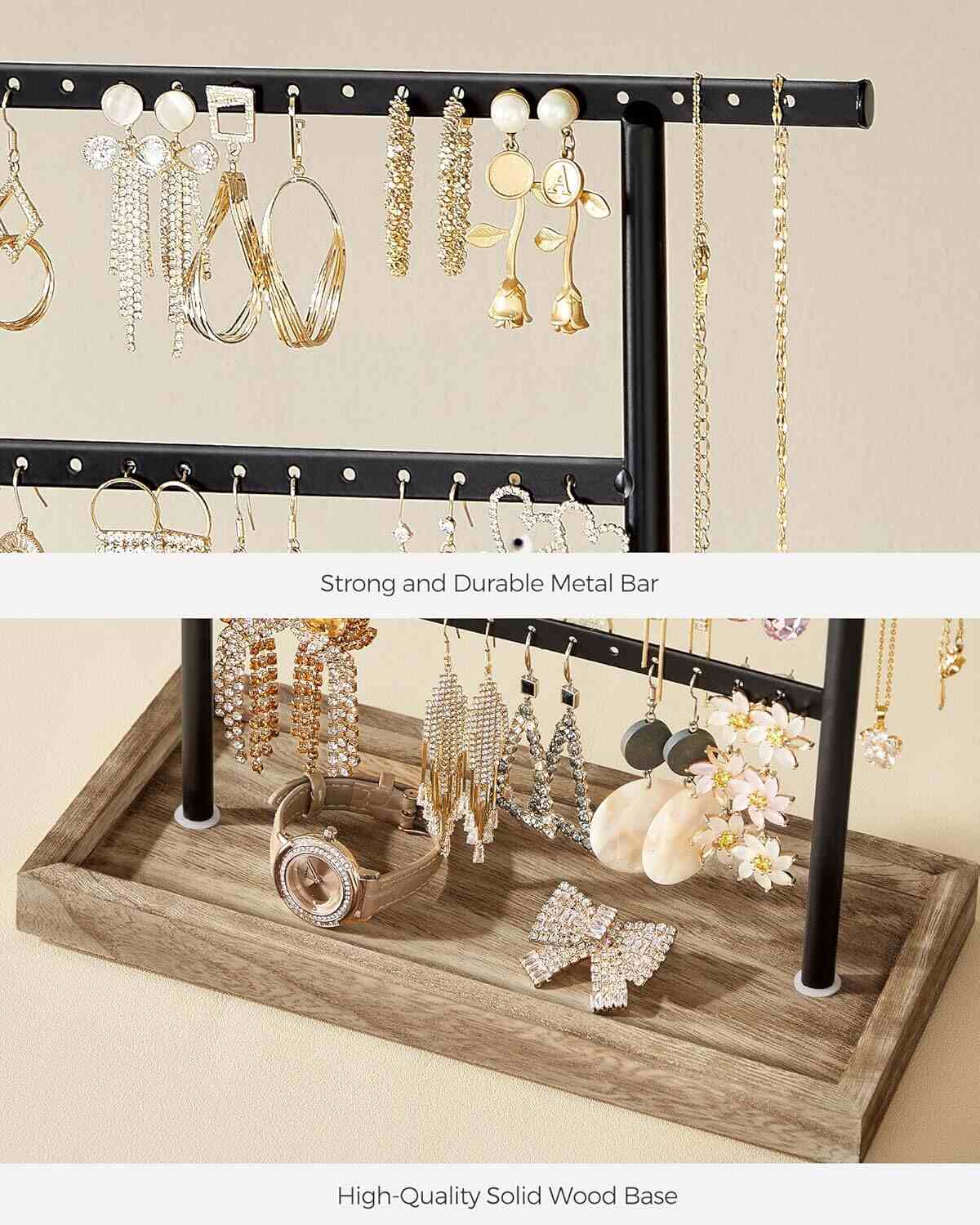 4-Tier Earring Holder Organizer Stand