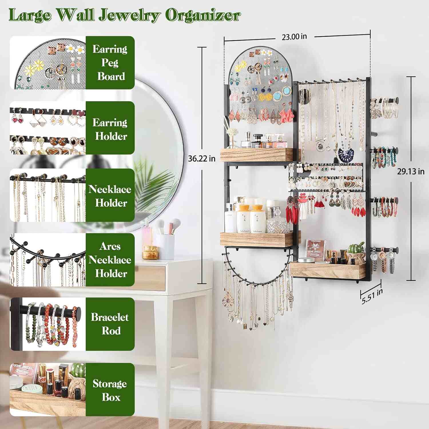 Wall Hanging Jewelry Organizer Large