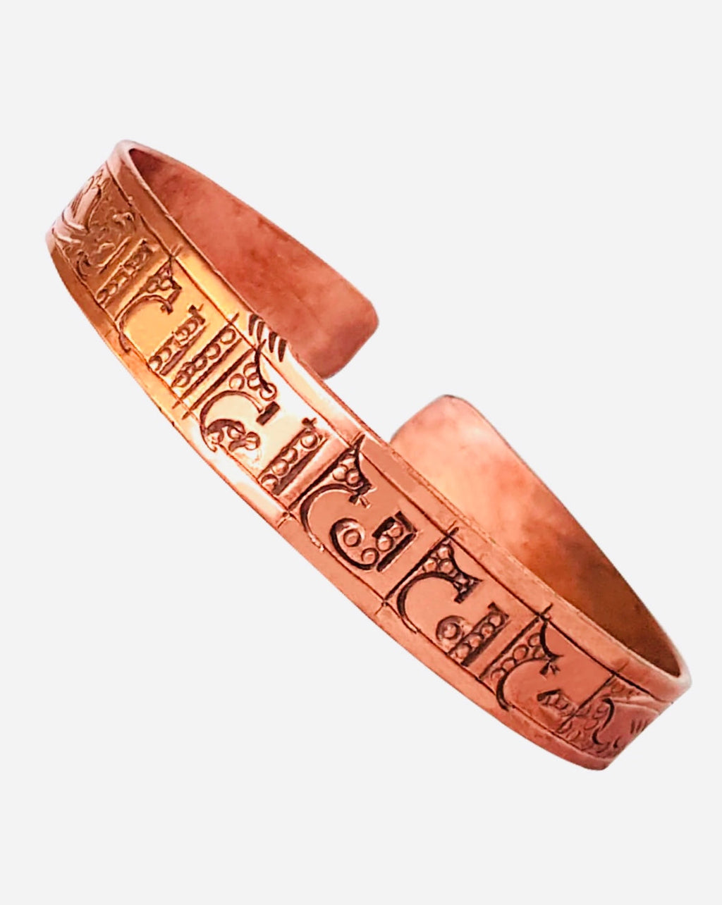 Hand Carved Thick Copper Bracelet Men
