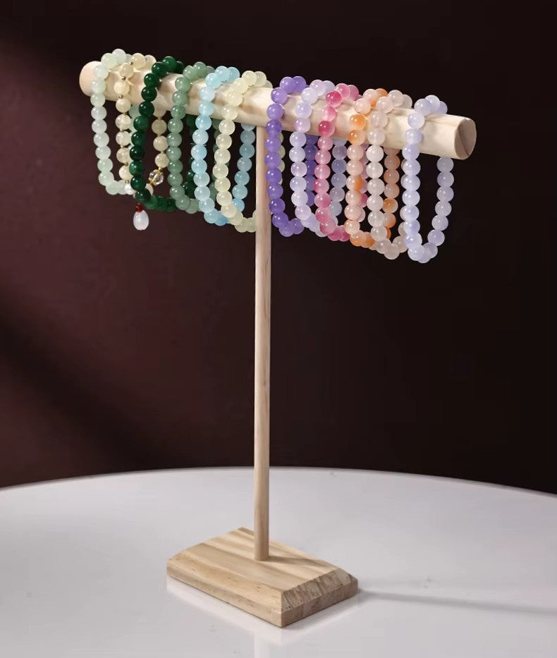 3 Pcs Solid Wood T Bar Bracelet Holder Display Stand