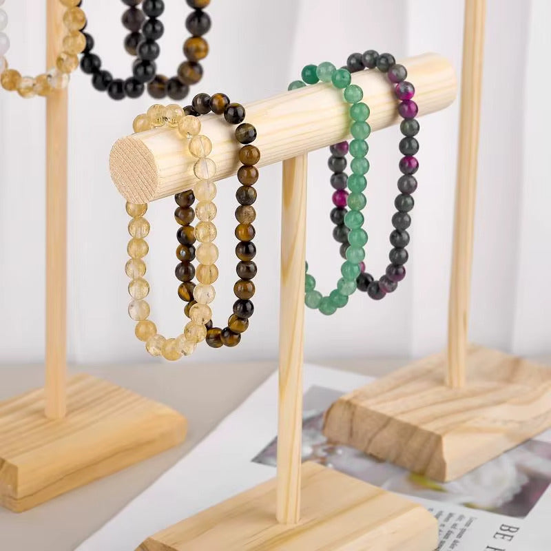3 Pcs Solid Wood T Bar Bracelet Holder Display Stand