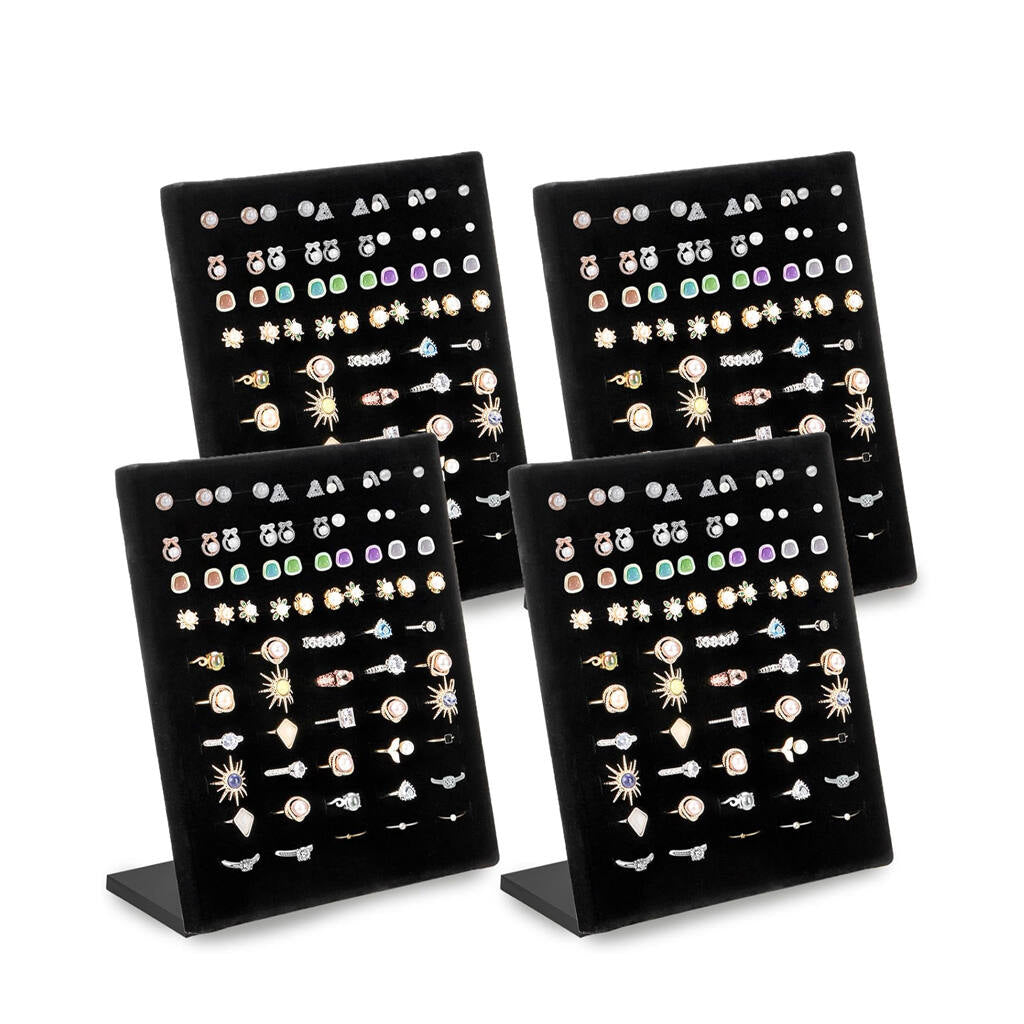 4 Pack Velvet Ring Display Stand