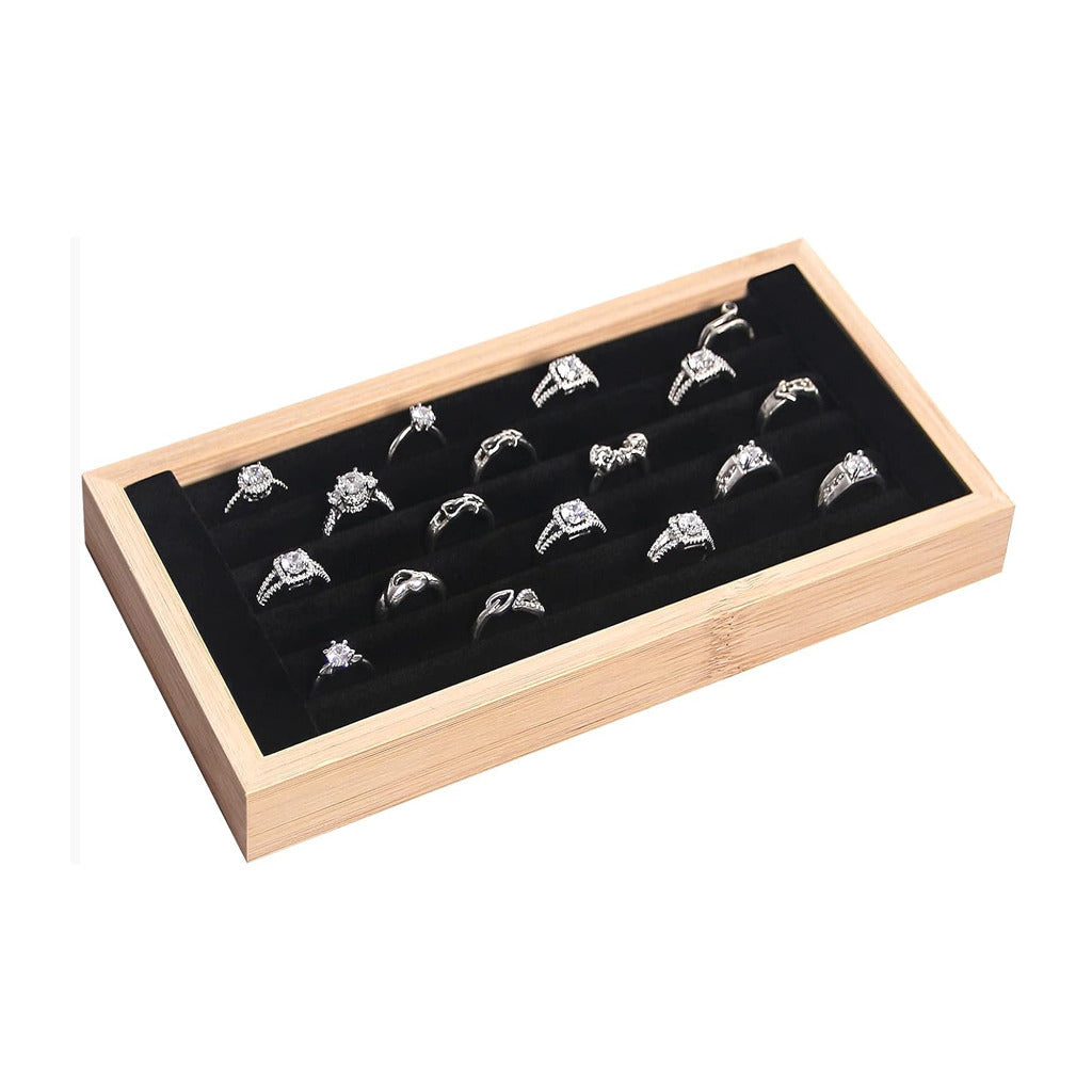 Bamboo Ring Holder, Ring Display Stand for Selling